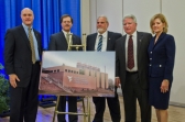 WVU President Jim Clements, Wayne King, Gene Cilento, Ben Statler and Jo Statler